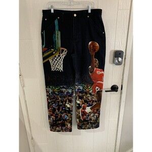 Nike Air Jordan Printed Twill Black Pants HF0045-010 Men's Size 28